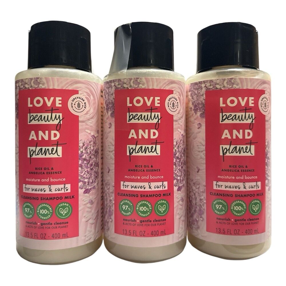 Love Beauty & Planet Rice Oil & Angelica Essence Cleansing Shampoo Milk 3 Pack